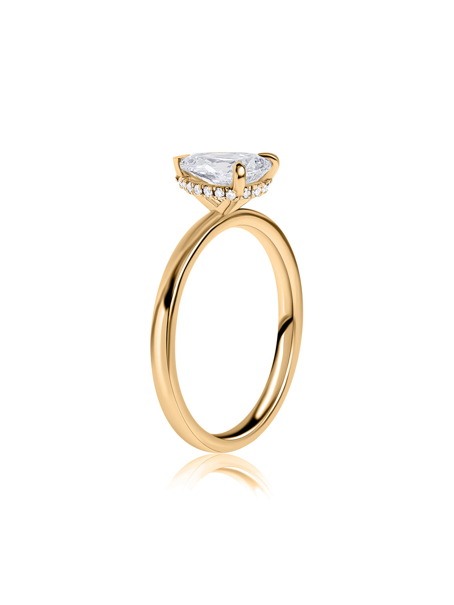 Grace Note Pear Diamond Solitaire Ring