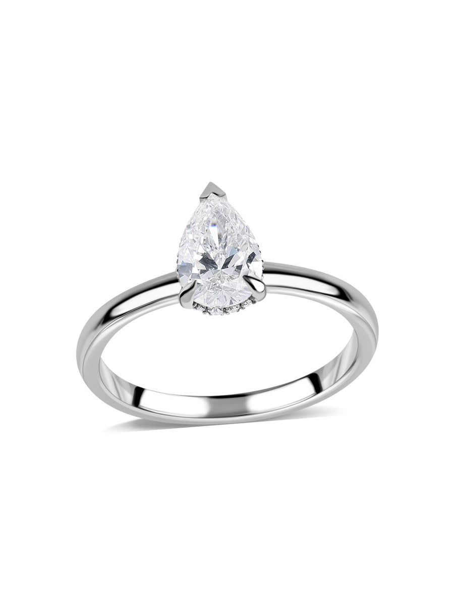 Grace Note Pear Diamond Solitaire Ring