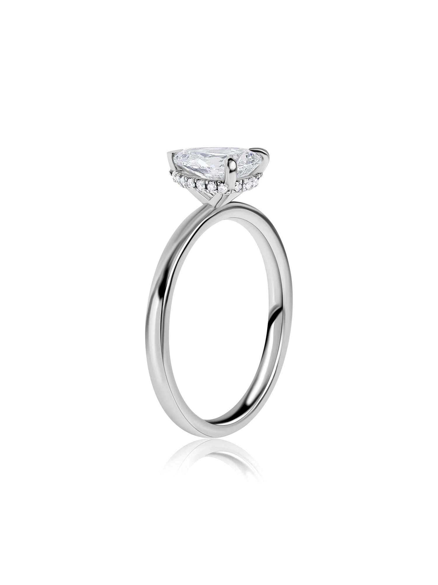 Grace Note Pear Diamond Solitaire Ring