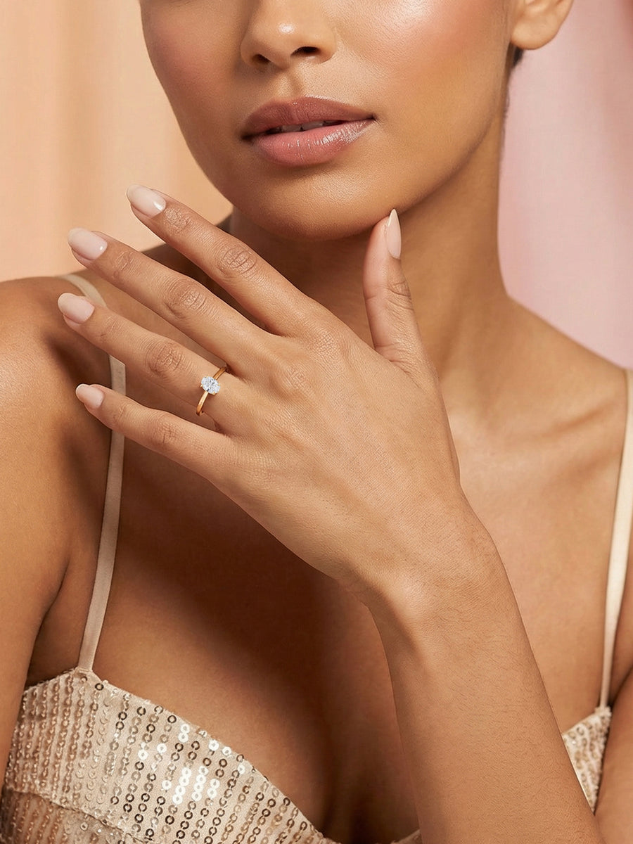 1 Carat Lab Grown Diamond Oval Solitaire Ring