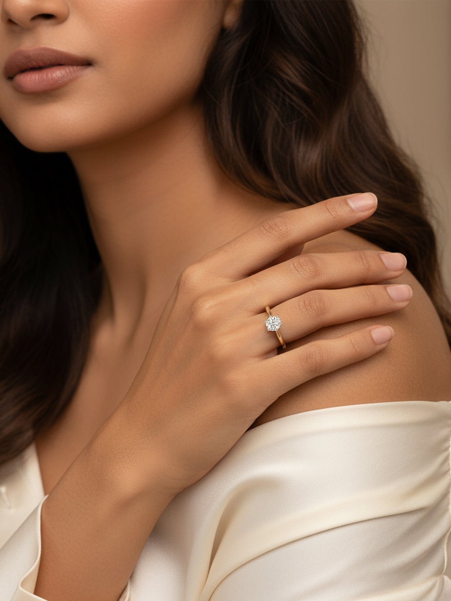 Lab Grown 1.50 Carat Round Solitaire Diamond Ring