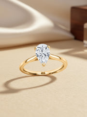 1.5 Carat I Love Pear Solitaire Rings