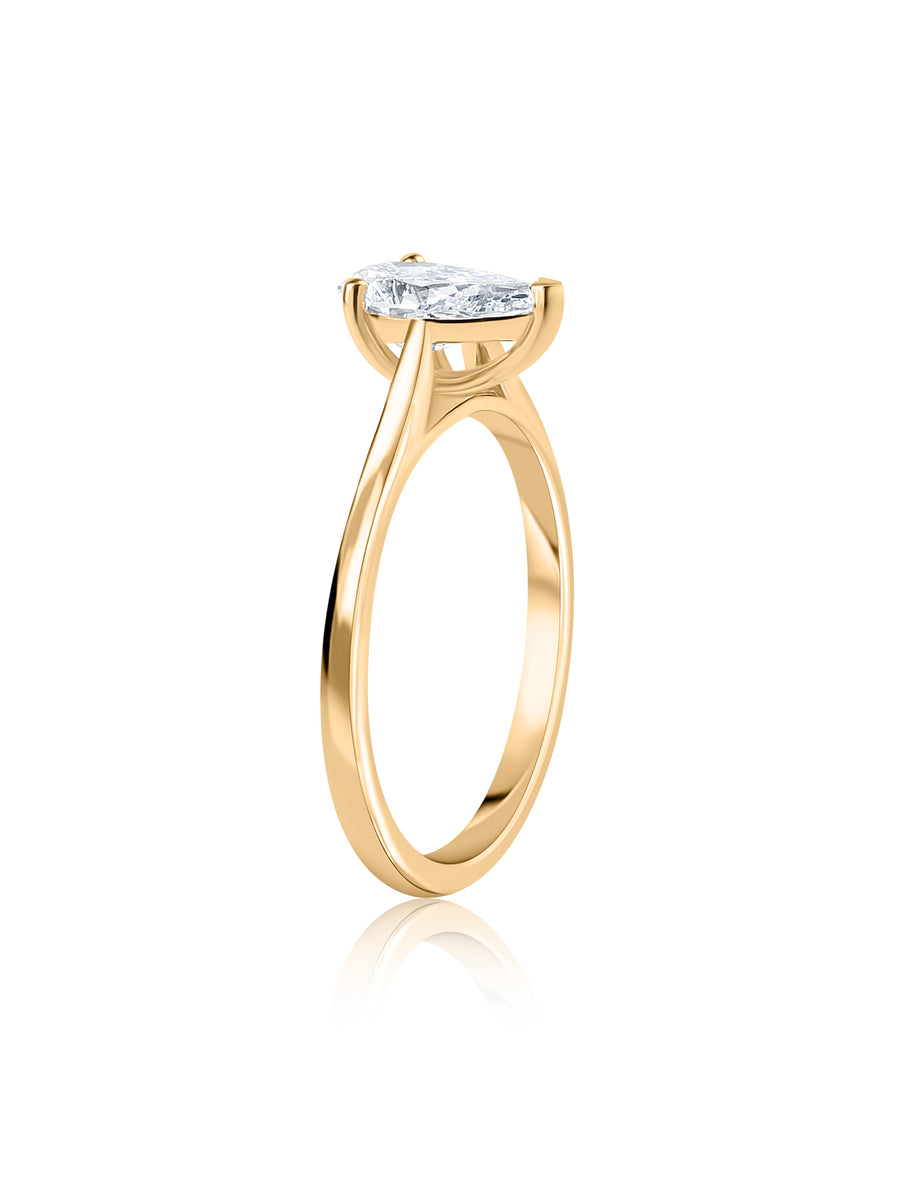 1.5 Carat I Love Pear Solitaire Rings
