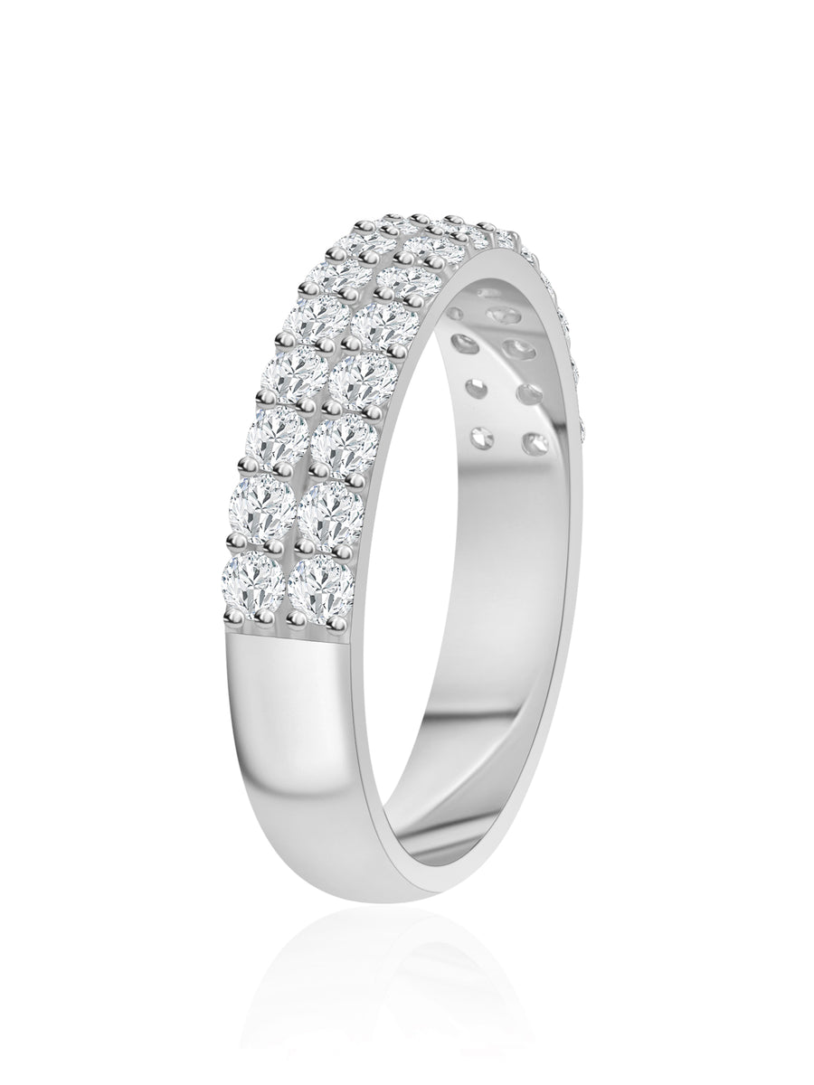 Lab Grown Half Eternity Diamond Band Ring For Women
