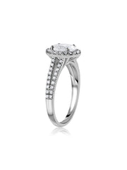 1 Carat Double Shank Lab Grown Diamond Halo Ring
