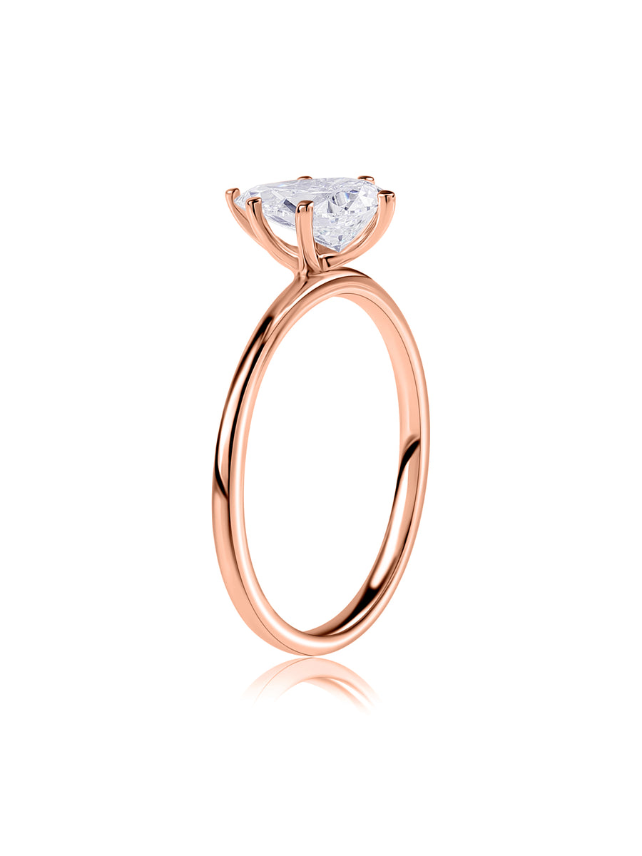 1.5 Carat Pear Diamond Solitaire Ring