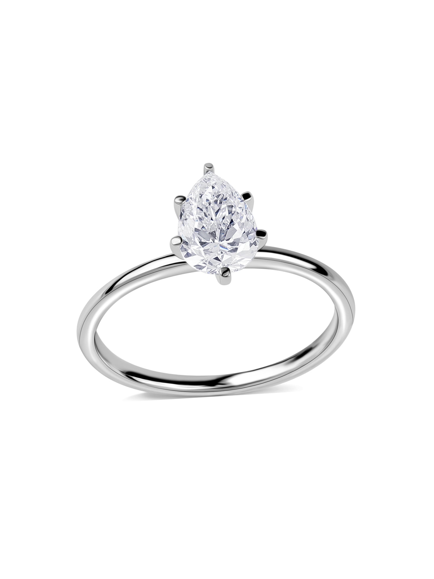 1.5 Carat Pear Diamond Solitaire Ring