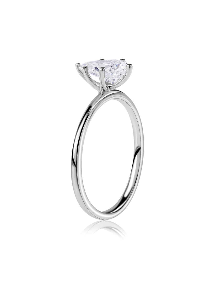 1 Carat Pear Solitaire Diamond Ring