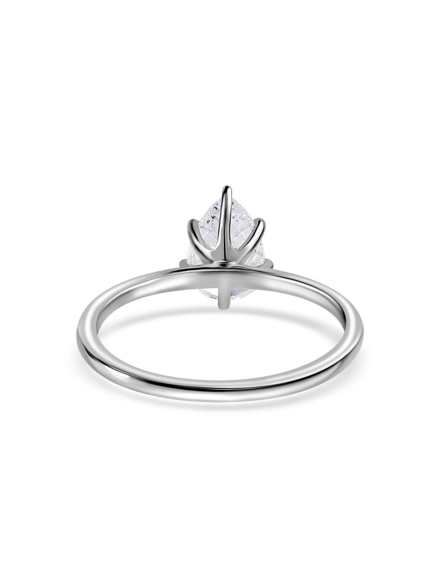 1 Carat Pear Solitaire Diamond Ring