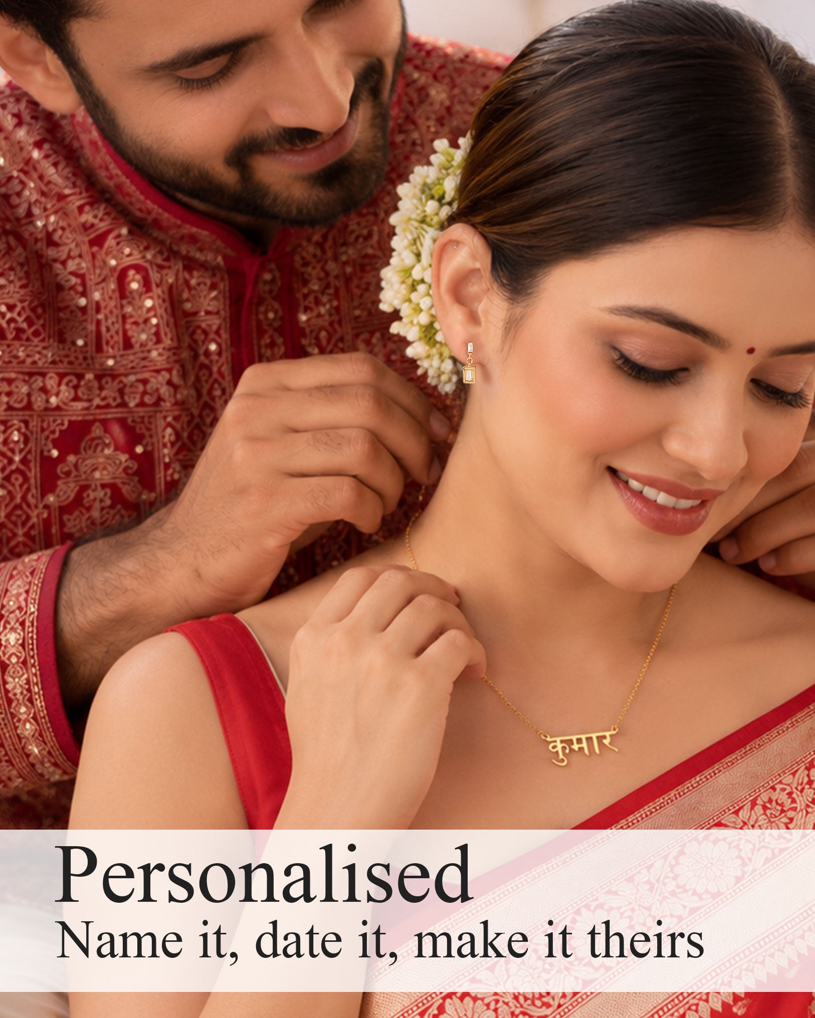 Personalised Jewellery - custom name necklace and diamond earrings, name it date it make it theirs