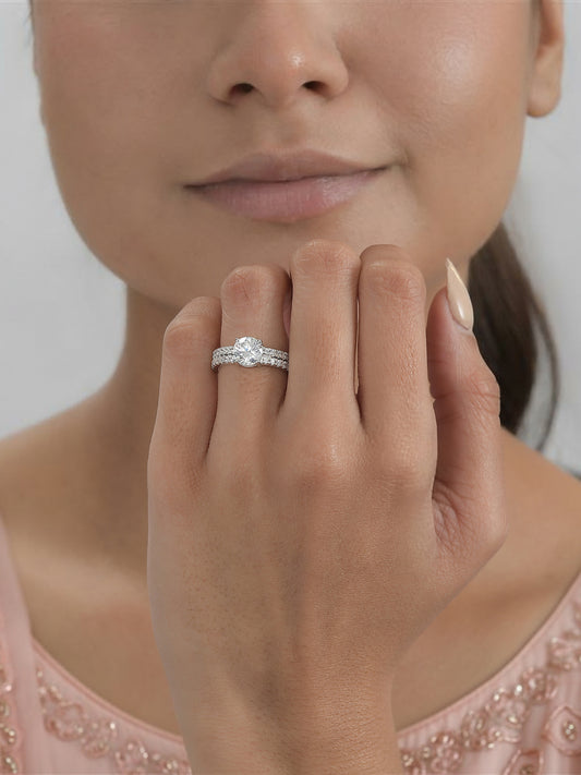 1.5 Carat American Diamond Solitaire Ring In 925 Sterling Silver