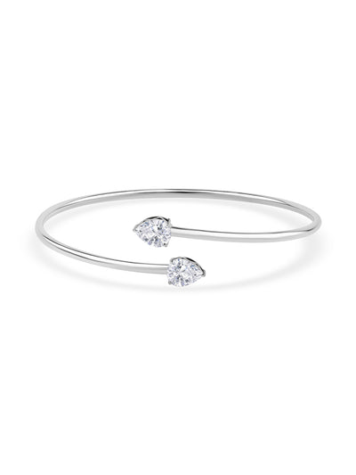 Diamond Look Silver Flexible  Bangle For Women