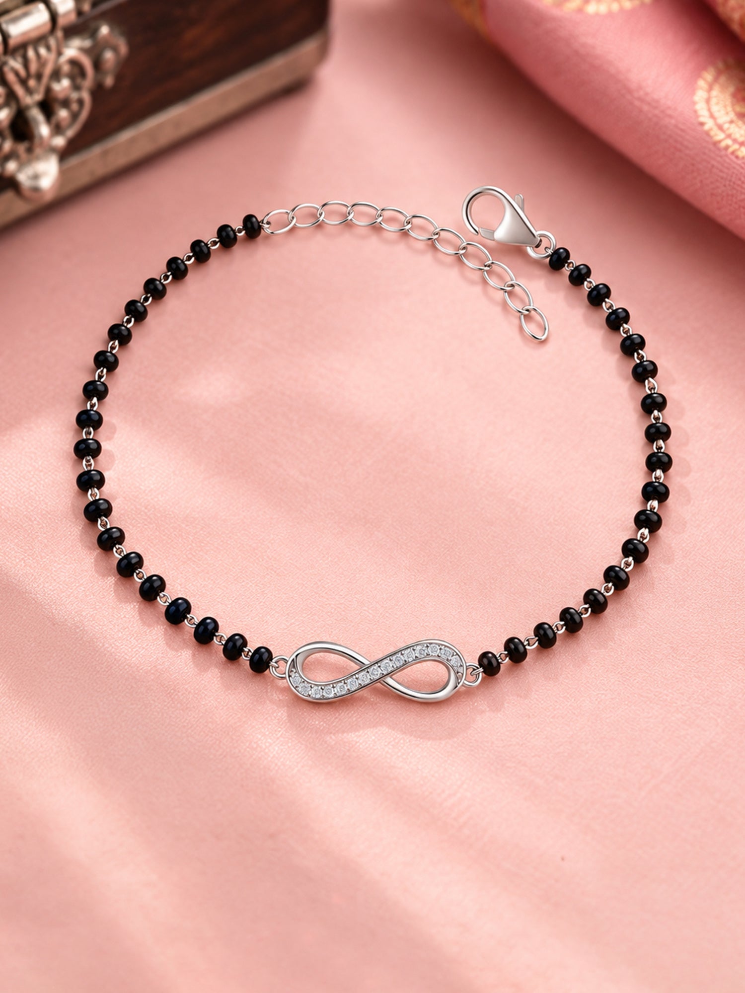 Infinity Mangalsutra Silver Bracelet for Wife