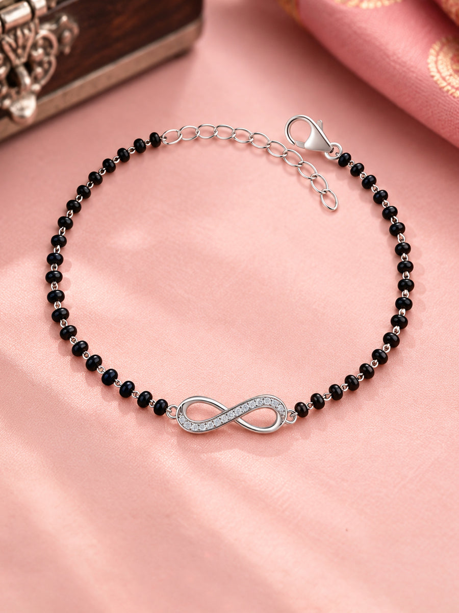 Infinity Mangalsutra Silver Bracelet for Wife