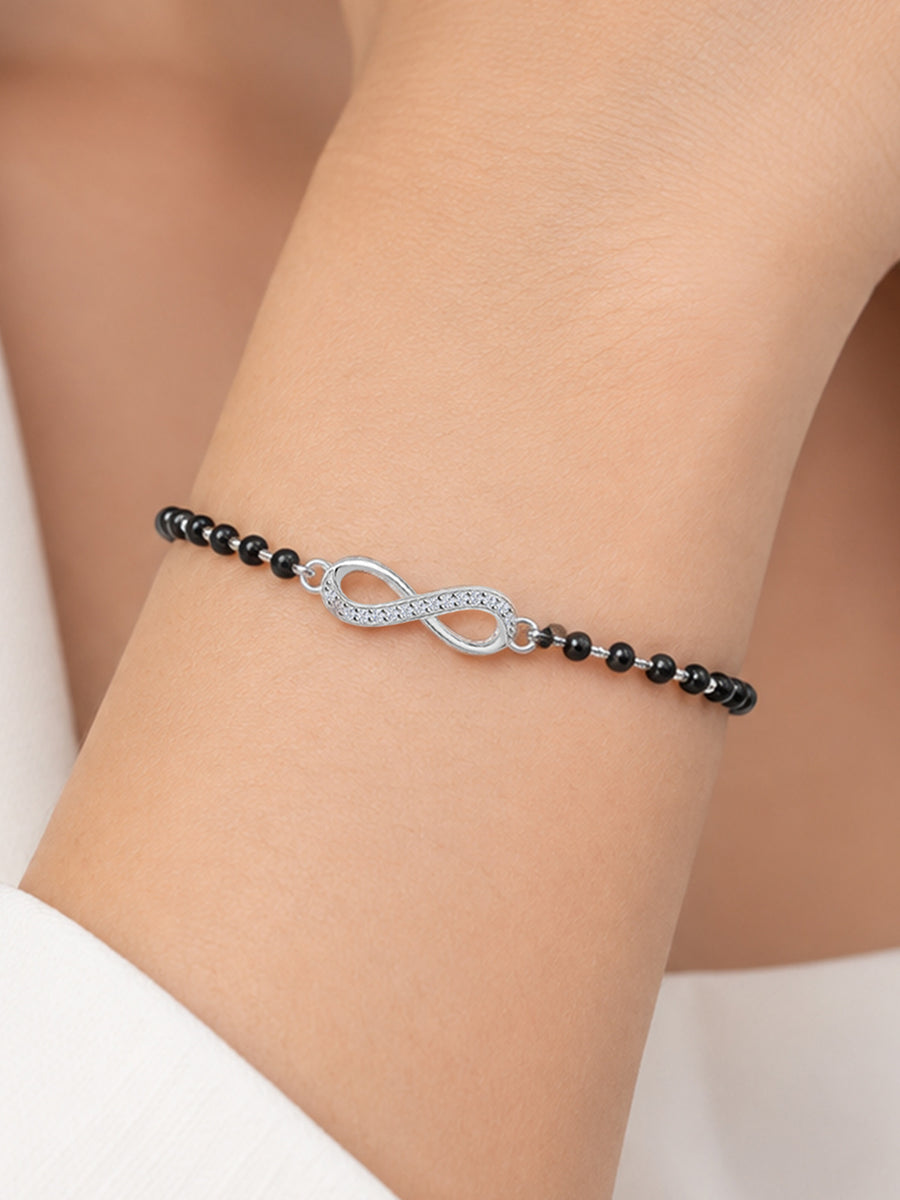 Infinity Mangalsutra Silver Bracelet for Wife