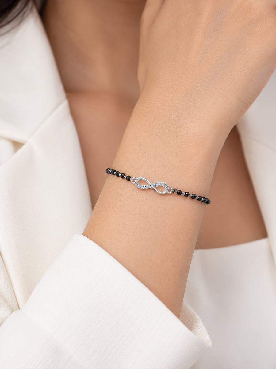 Infinity Mangalsutra Silver Bracelet for Wife