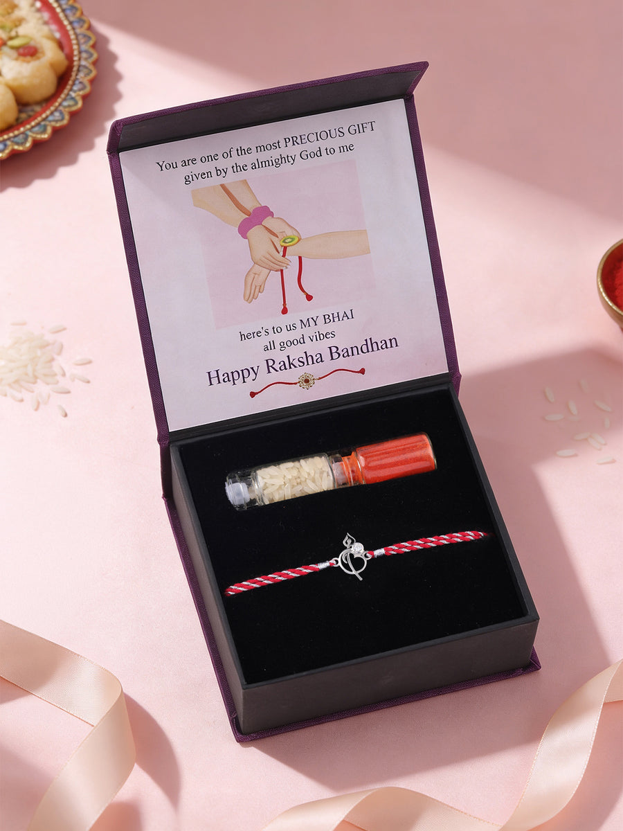 Om silver Rakhi