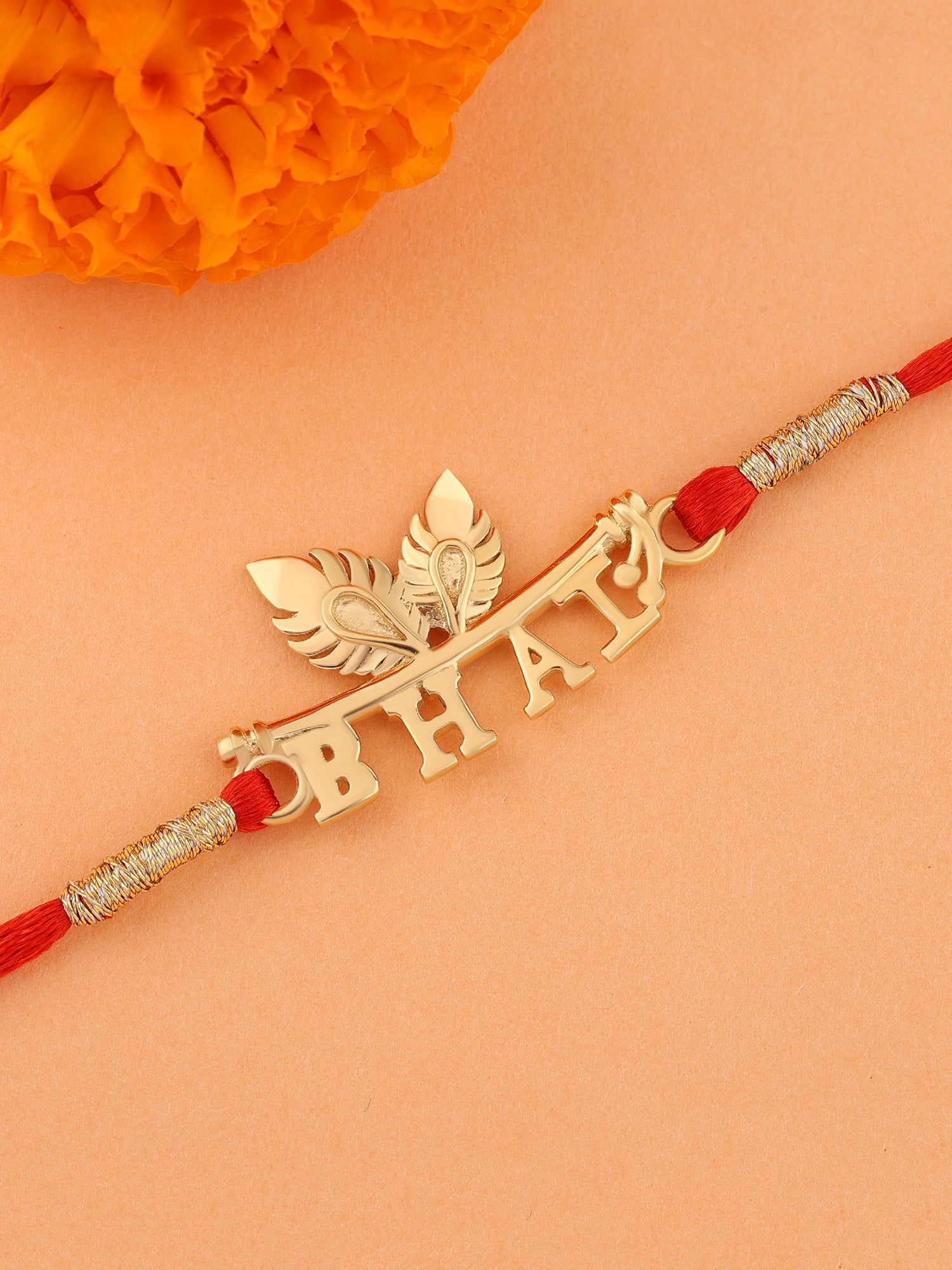 Golden Bhai Rakhi For Brother