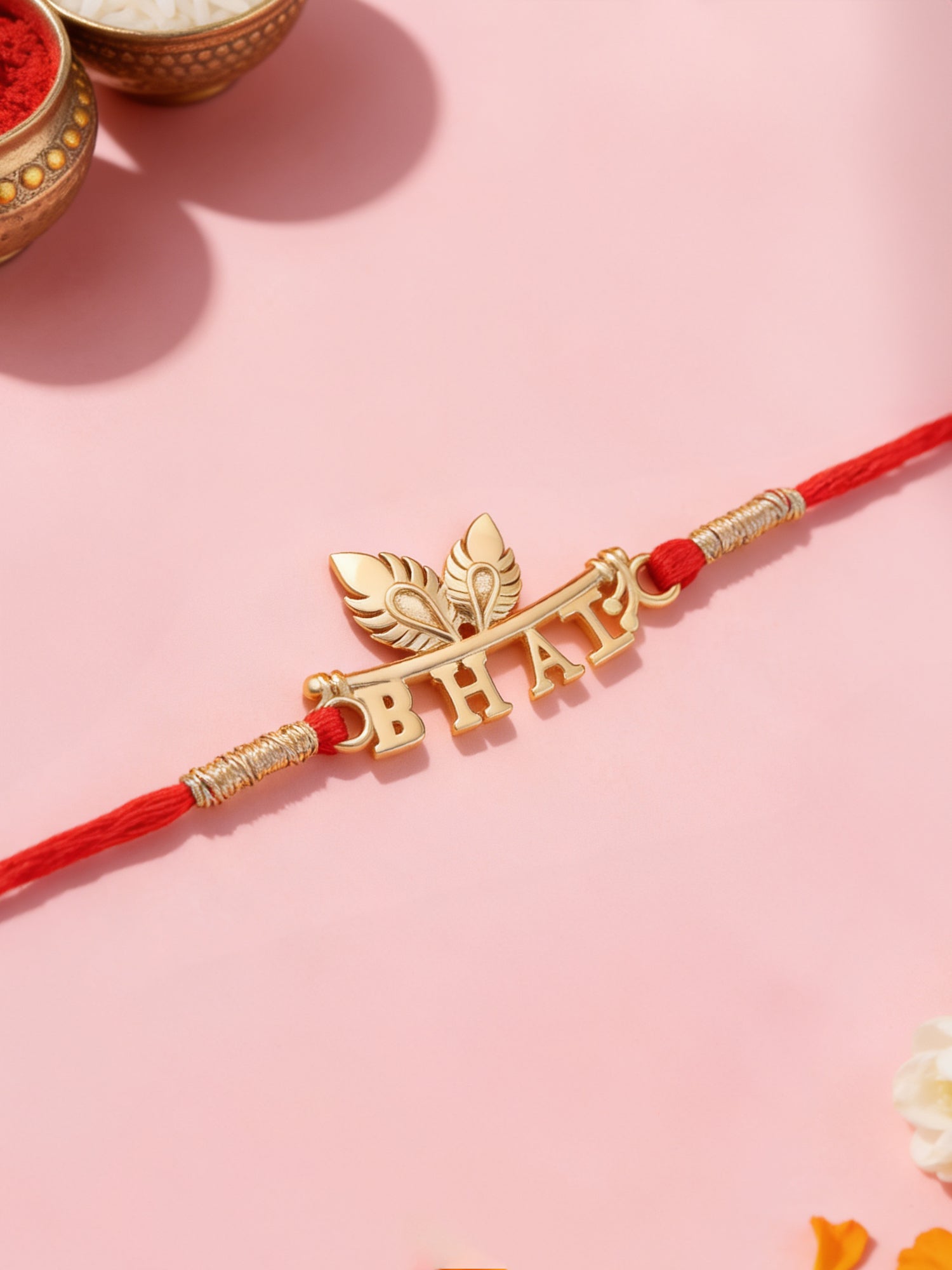 Golden Bhai Silver Rakhi For Brother