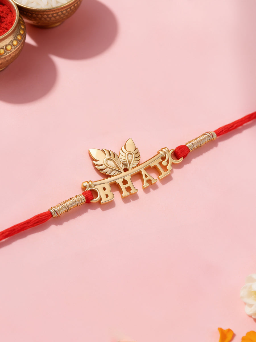Golden Bhai Silver Rakhi For Brother