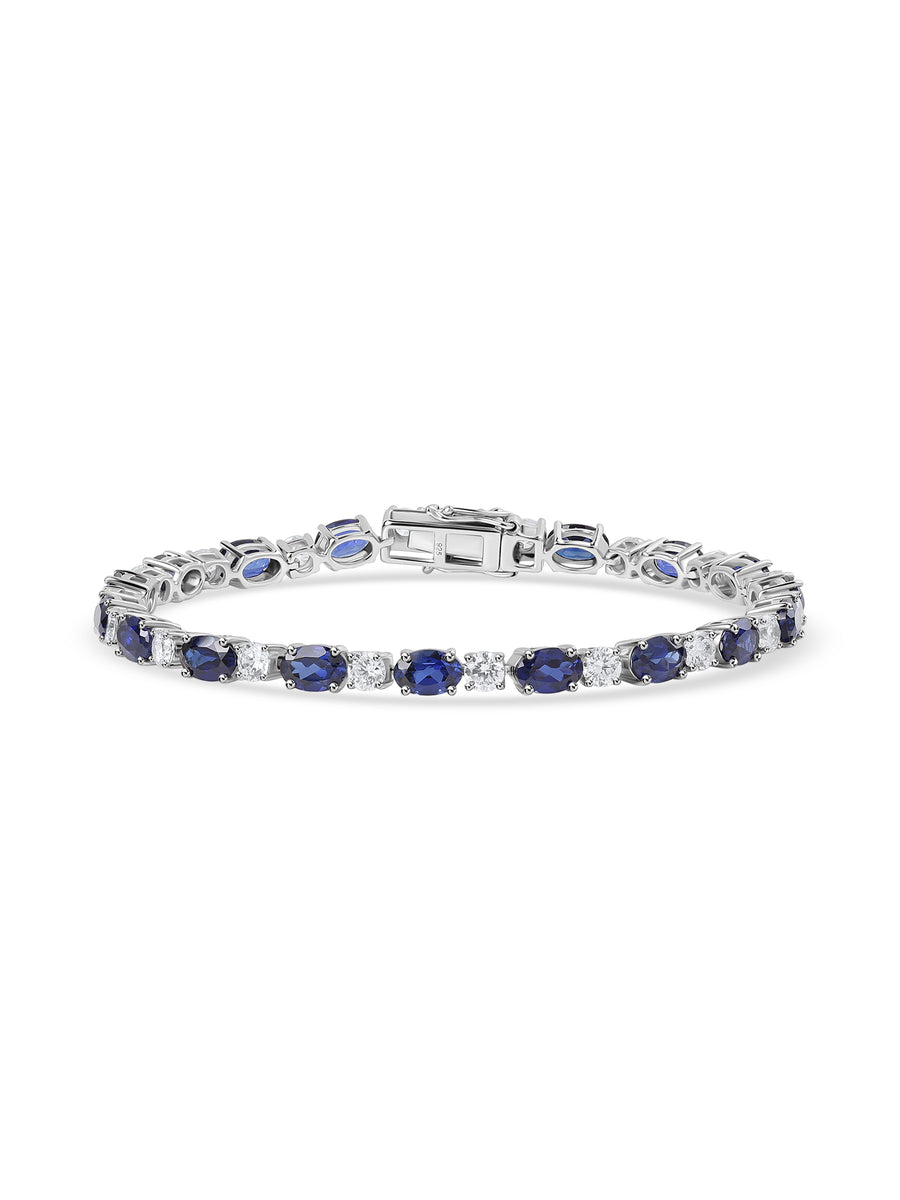 Blue Sapphire Silver Bracelet