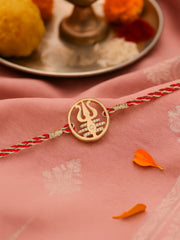 Golden Trishul Silver Rakhi Cum Pendant For Brother