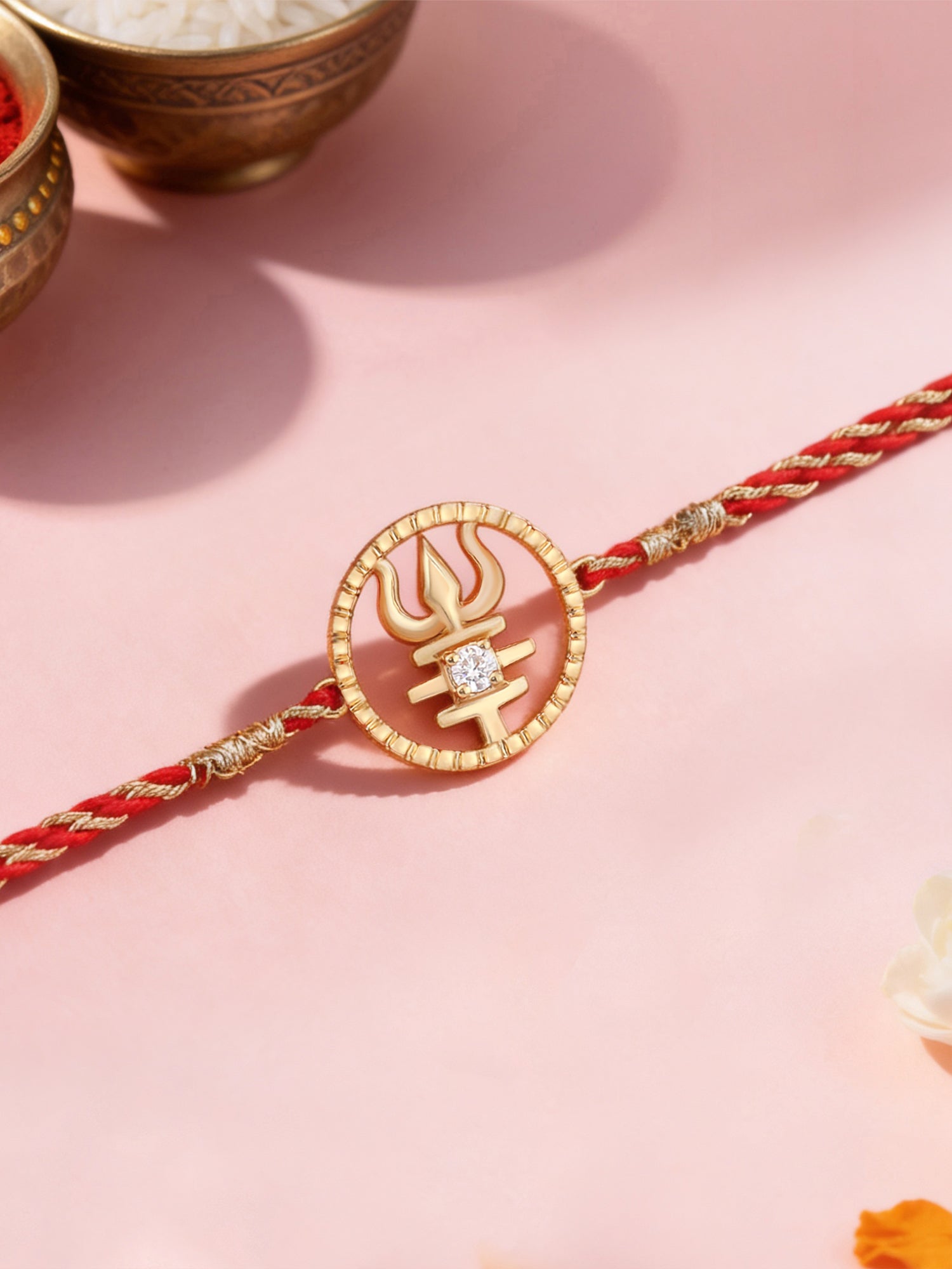 Trishul Silver Rakhi for Brother in 925 Sterling Silver - Ornate Jewels