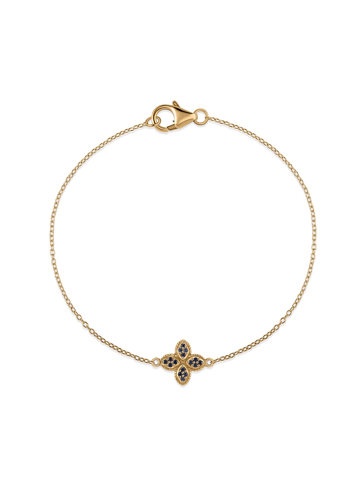 Blue Flower Silver Bracelet