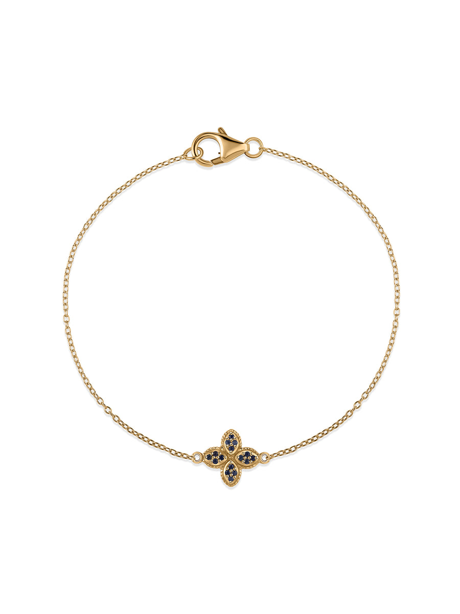 Blue Flower Silver Bracelet