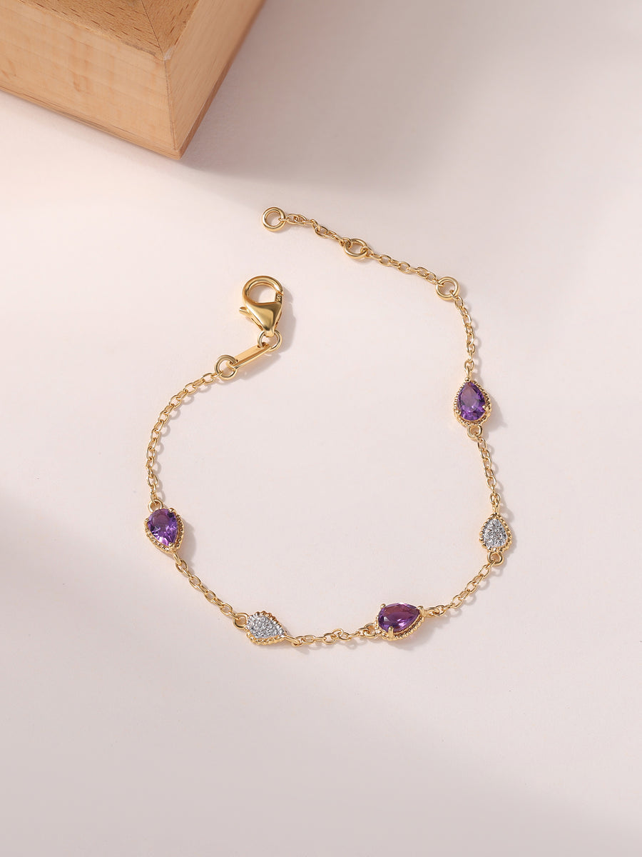 Divine Amethyst Natural Zircon Bracelet