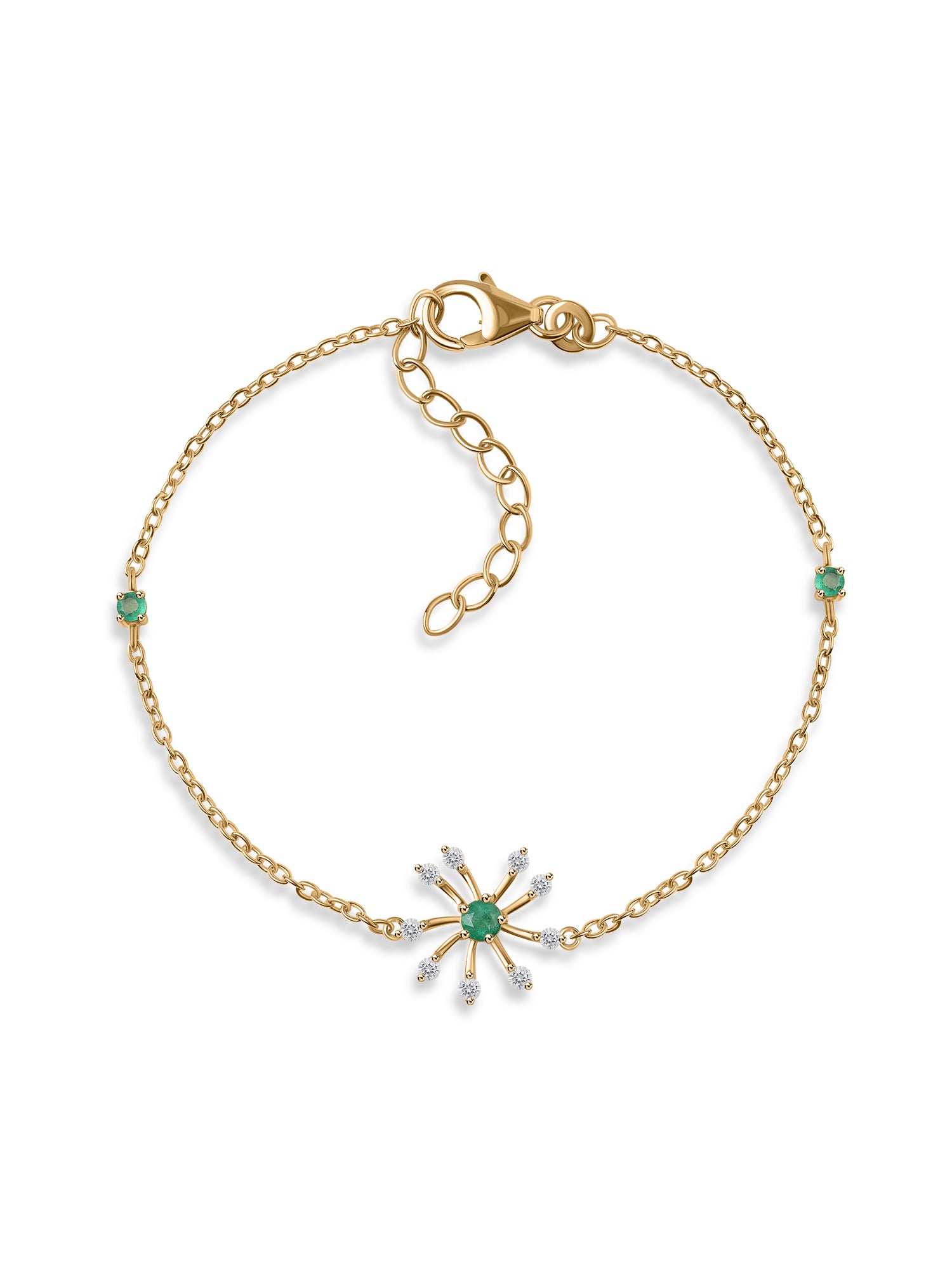 Emerald Flower Bracelet For Women