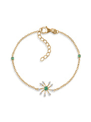 Emerald Flower Bracelet For Women