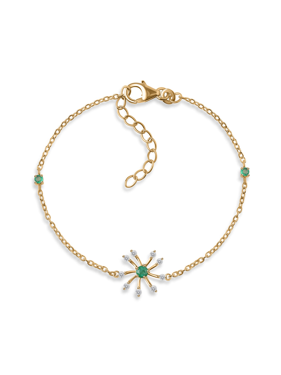 Emerald Flower Bracelet For Women