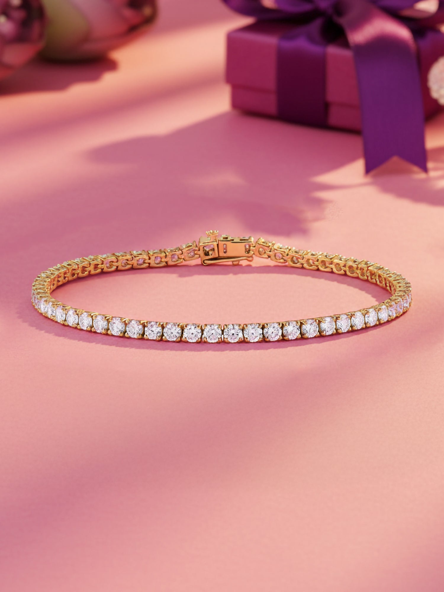 Lab Grown Diamond Gold Tennis Bracelet