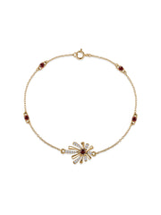 Sparkle Natural Garnet Gold Bracelet For Women