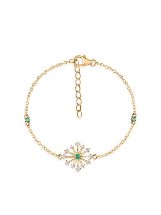 Sparkles Emerald Chain Bracelet For Women