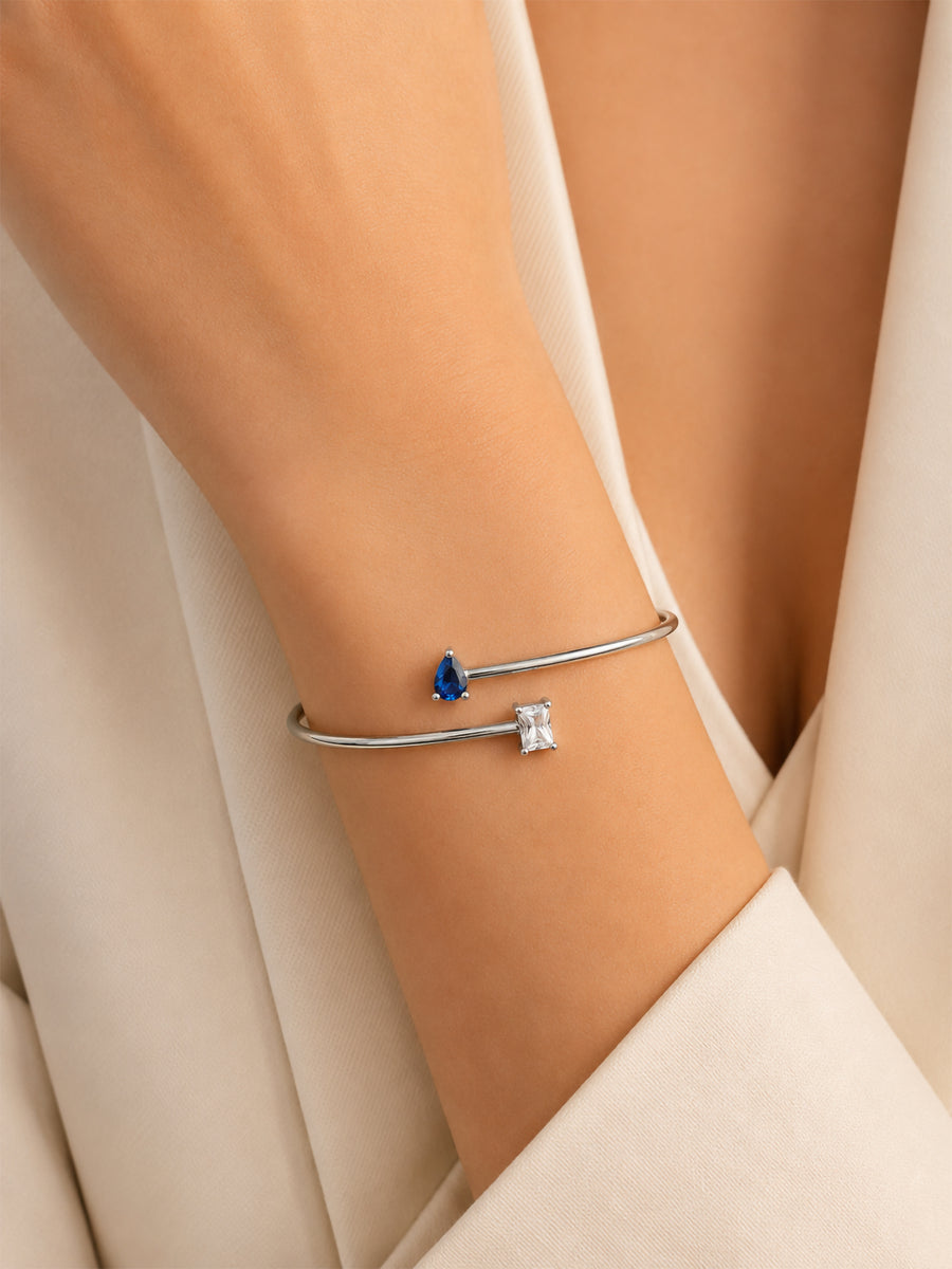 Toi Et Moi Pear Sapphire CZ Bangle