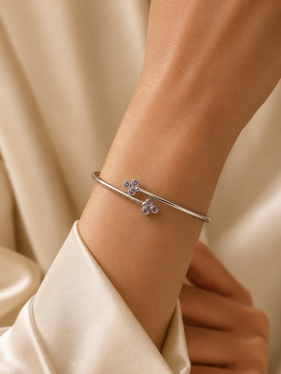 Purple Amethyst Cuff Bangle