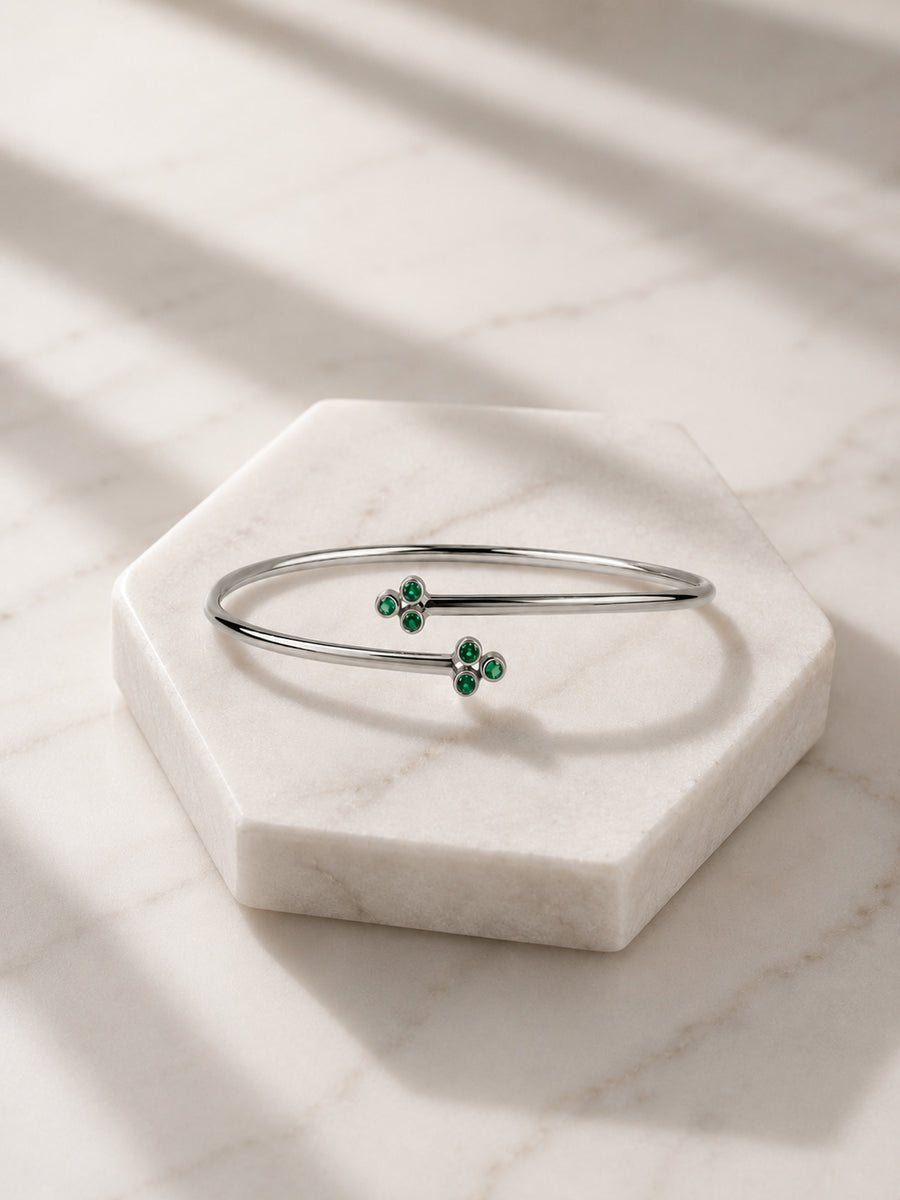 Green Emerald Cuff Bangle