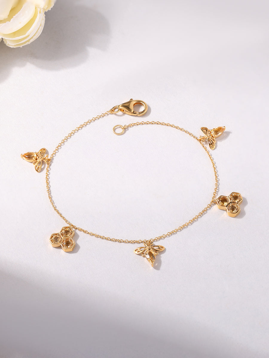 Citrine Charm Bracelet