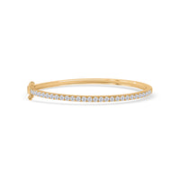 Gold Plated Half Eternity Bangle for Women - Size 2.4