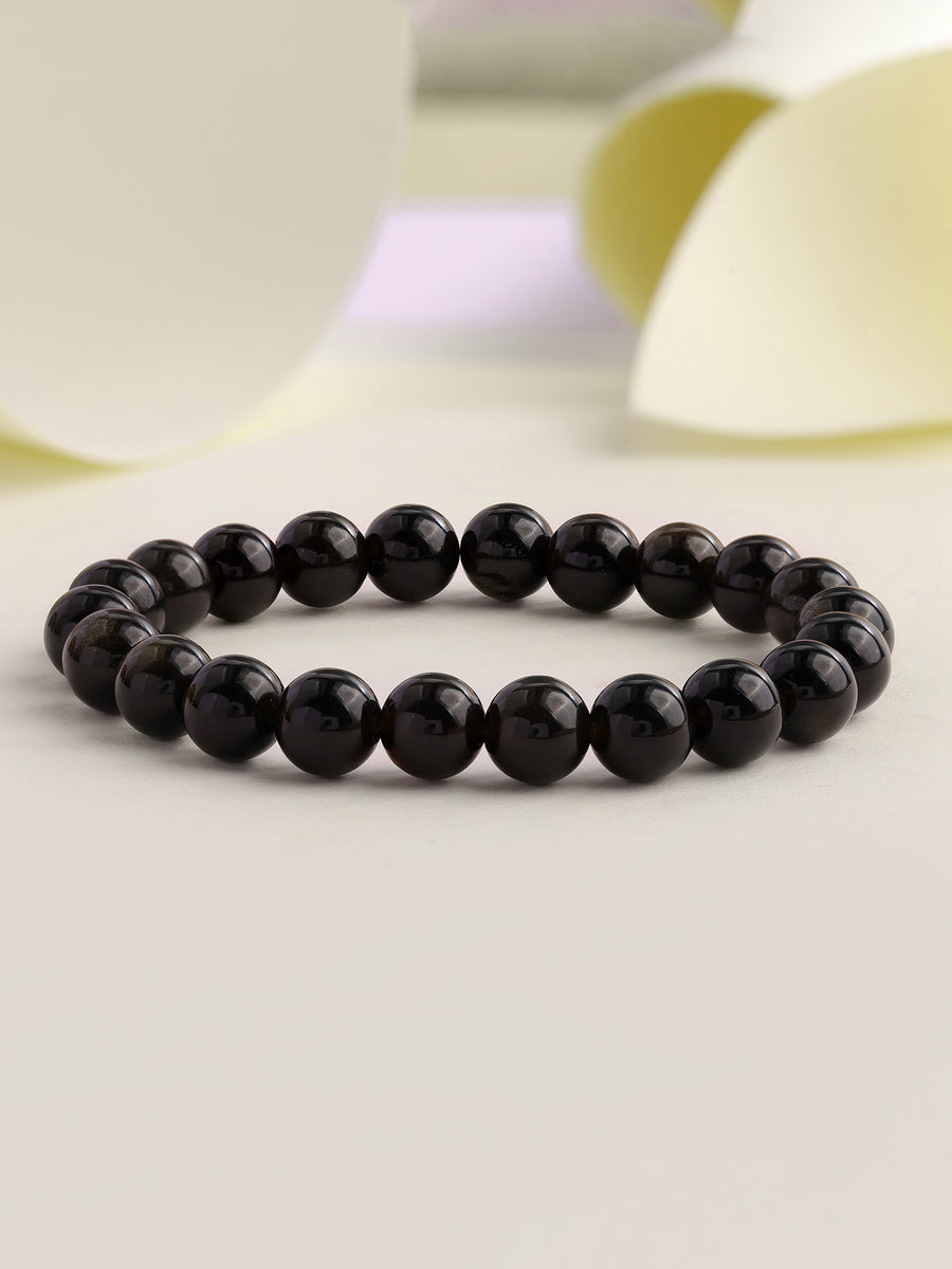 Natural Mahogany Obsidian Beads Bracelet