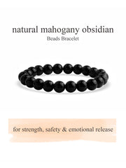 Natural Mahogany Obsidian Beads Bracelet