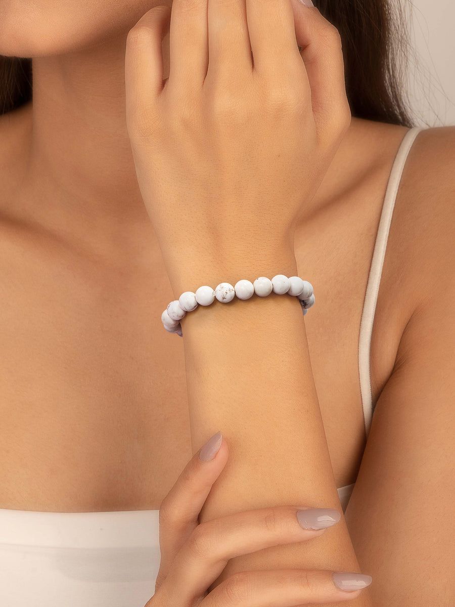 White Howlite Beads Bracelet