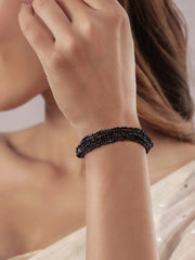 Multi Strand Black Spinel Bracelet