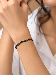 Black Spinel Bolo Bracelet