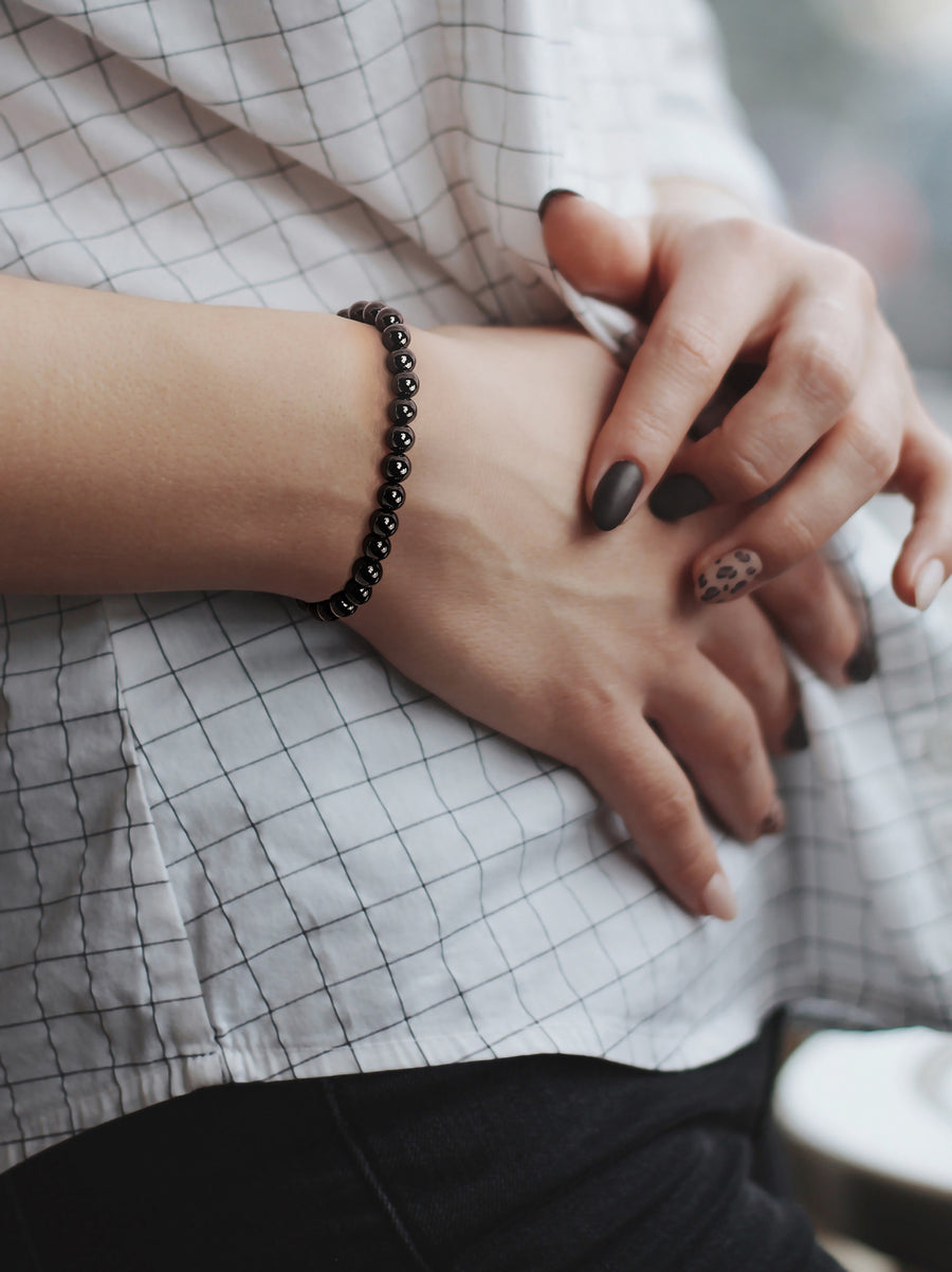 Black Spinel Beads Bracelet