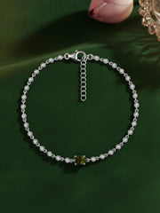 Green Tourmaline Linked Gold Bracelet