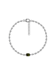 Green Tourmaline Linked Gold Bracelet