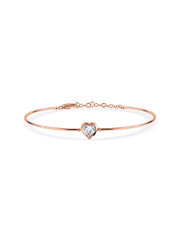 Heart Solitaire Gold Bracelet